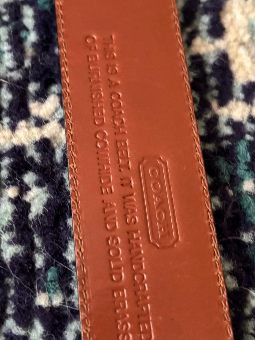 COACH Men’s Size 32 Leather Belt Black Brown Solid Brass Made in Italy